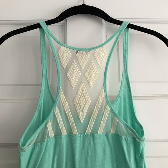American Eagle Mint Green Lace Back Tank - Picture 4 of 6